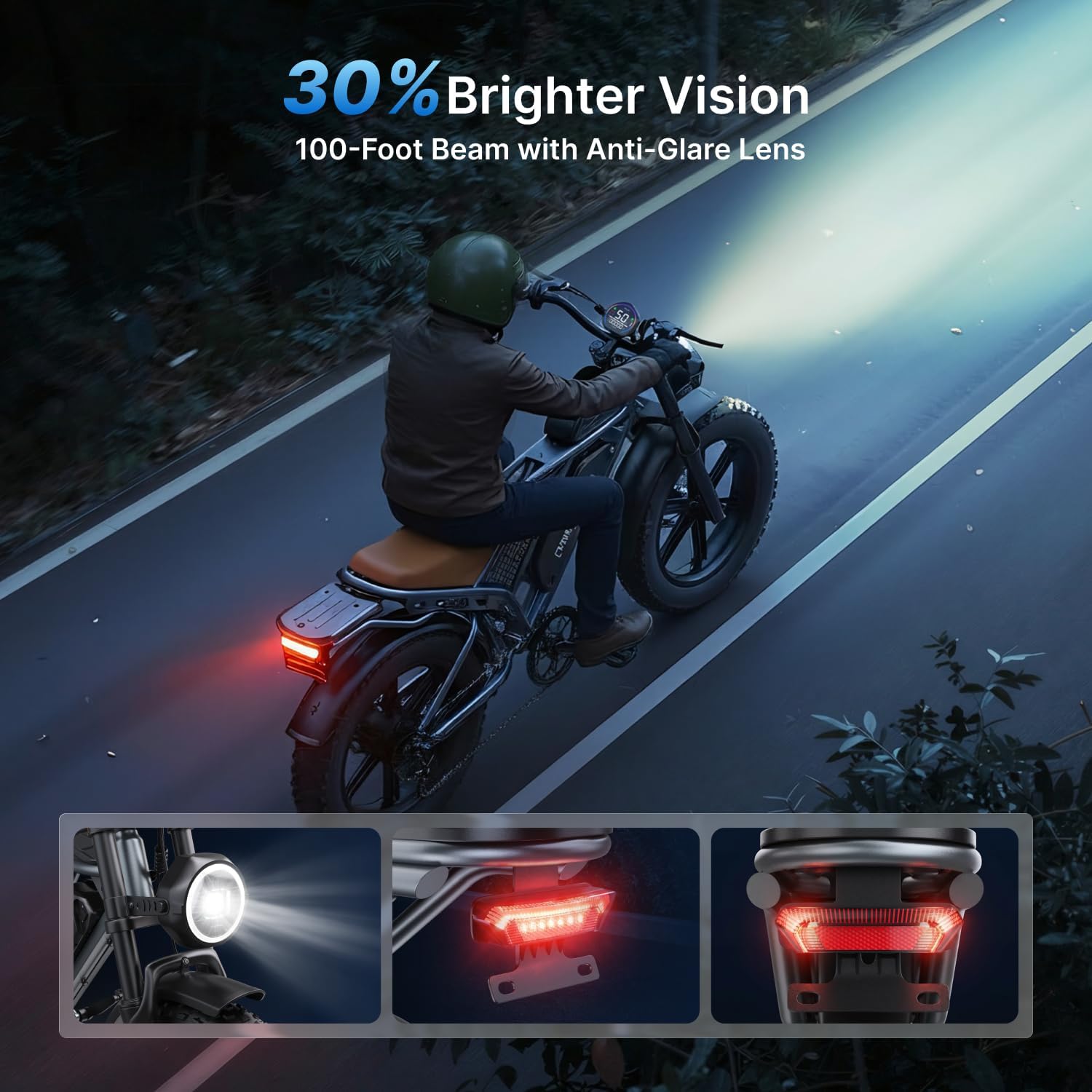 DEEPOWER QS7 Electric Bike for Adults, 2000W Peak Power 28MPH E-Bike, 48V 20Ah/35Ah/60Ah Battery Options, 35–180 Mile Range, 20' Fat Tire Ebike, 7-Speed All-Terrain Electric Bicycle
