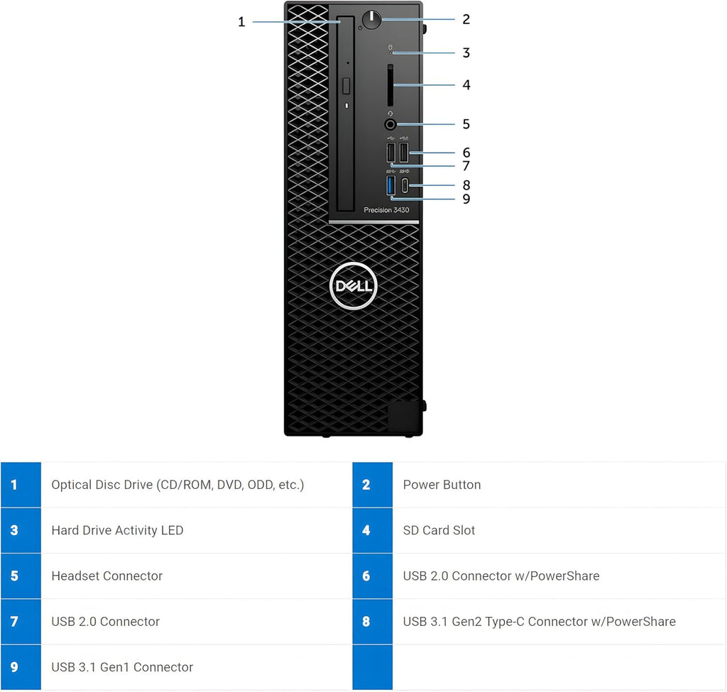 Dell Precision 3430-SFF, Core i5-8500 3.0GHz, 16GB RAM, 256GB Solid State Drive, Windows 10 Pro 64Bit, (Renewed)