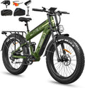 FREESKY Dual Battery Electric Bike for Adults, 48V 45AH 200 Miles Long Range E Bike, 4000W Motor 40MPH+, 26' Fat Tire Fast Mountain EBike, Full Suspension & Hydraulic Brakes, UL 2849 Certified by TÜV
