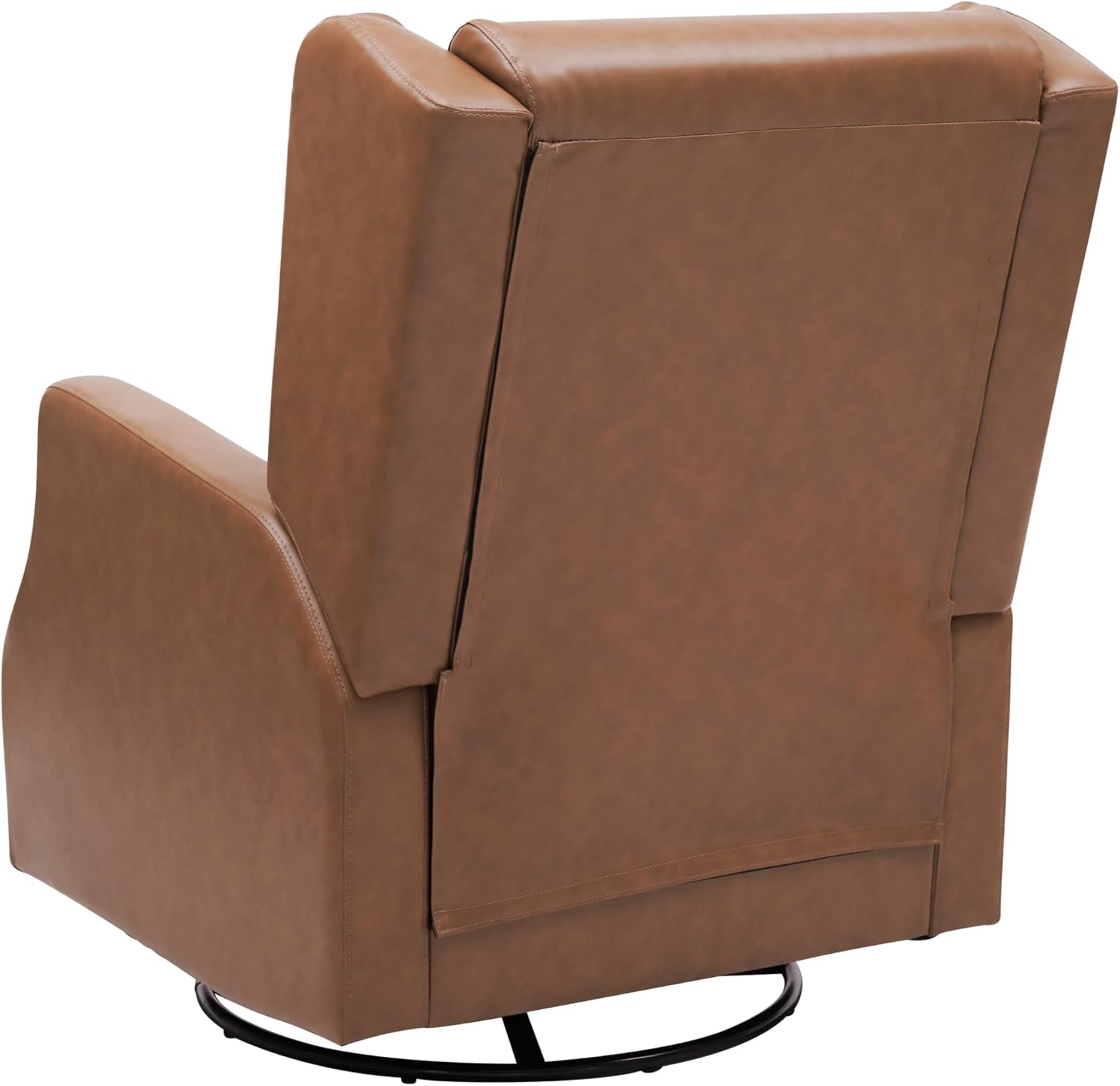 Flash Furniture Omma Swivel Glider Rocking Recliner, Manual Wingback Recliner with 360 Degree Swivel, for Living Room, Bedroom, or Nursery, Cognac LeatherSoft