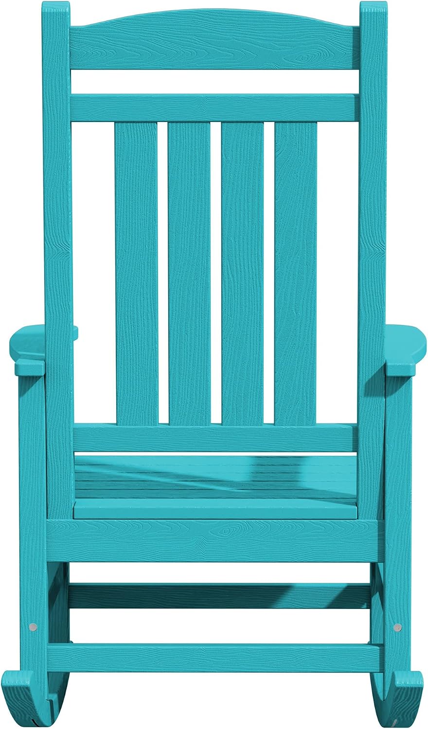 KINGYES Oversized Outdoor Rocking Chair Set of 2, High Density Polyethylene Patio Rocking Chairs with 350lbs Support for Adults, Aruba Blue