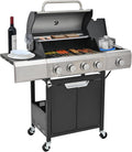 Endark 51000BTU|4-burner propane gas grill | Stainless steel construction | Dual side racks and wheels | Designed for patio, garden, and backyard cooking