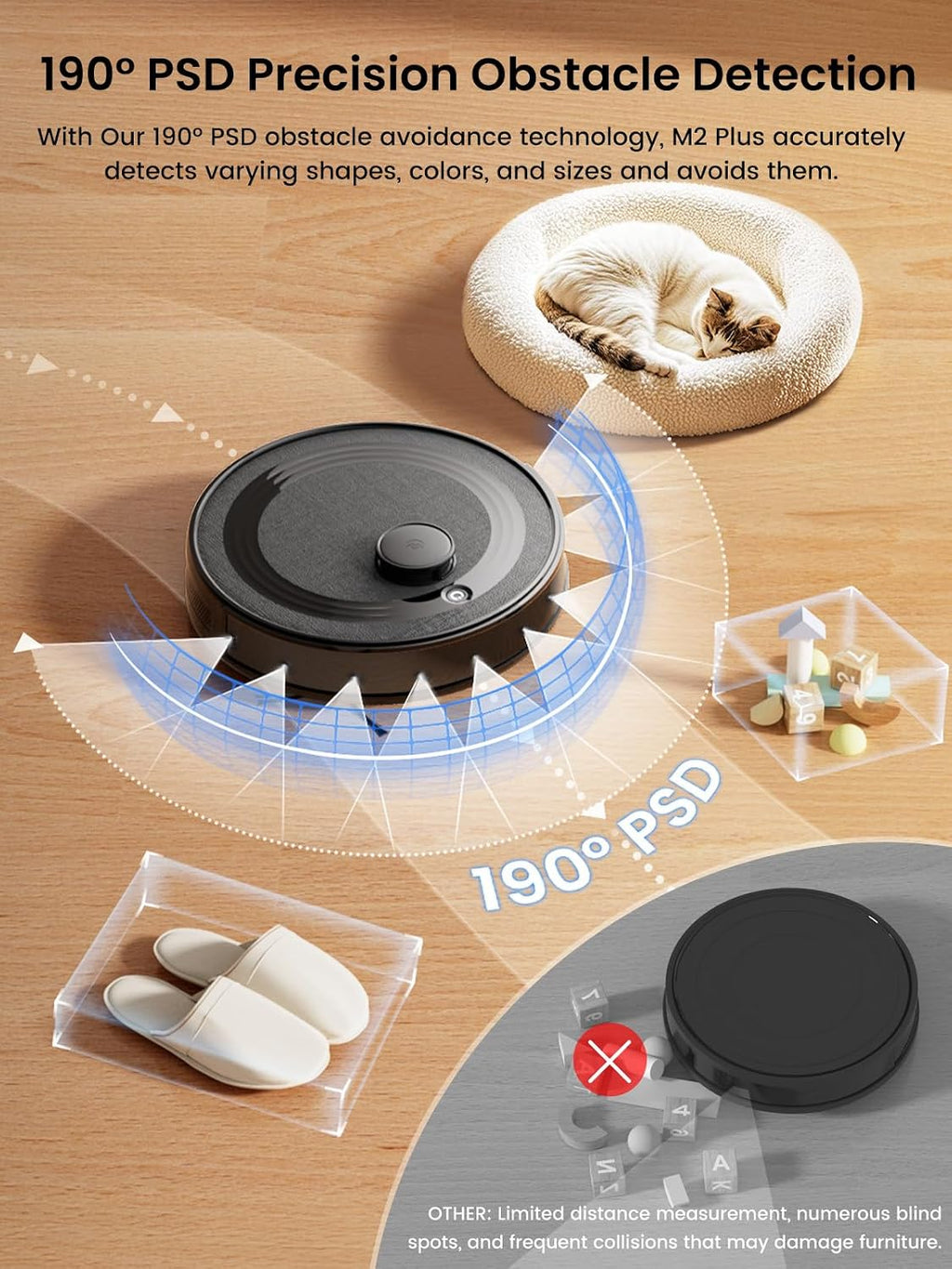 Lefant LiDAR Robot Vacuum Cleaner, 75 Day Self Emptying Robotic Vacuum and Mop,Multi-Floor Mapping，Roller Brush for Carpe， M2 Plus Black