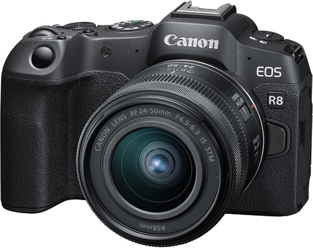 Canon EOS R8 Camera Bundle with 24-50mm + 420-800mm Super Telephoto Lens +128GB Extreme Speed Card, U-Grip, Microphone, LED Video Light, Spare Battery, Filter Kit, More (Extreme Pro-Bundle) (Renewed)