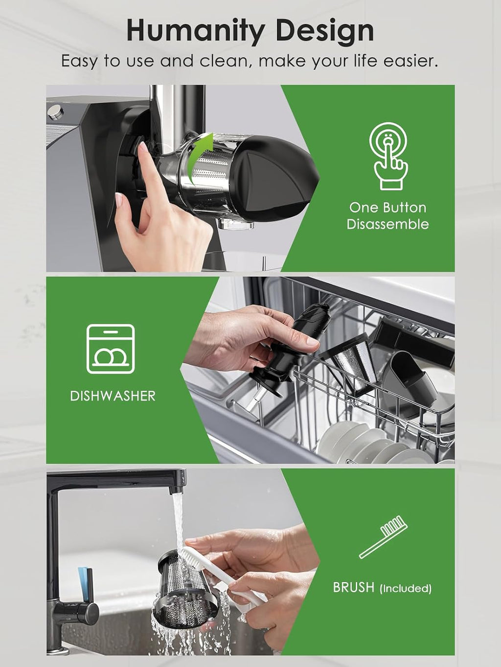 Cold Press Juicer Extractor Fruit Vegetable, Electric Coffee Grinder Burr Fine Coarse Grind for Beans Nuts, Celery Beet Carrot Wheatgrass Ginger Slow Juicer Machines Quiet BPA Free Easy To Clean