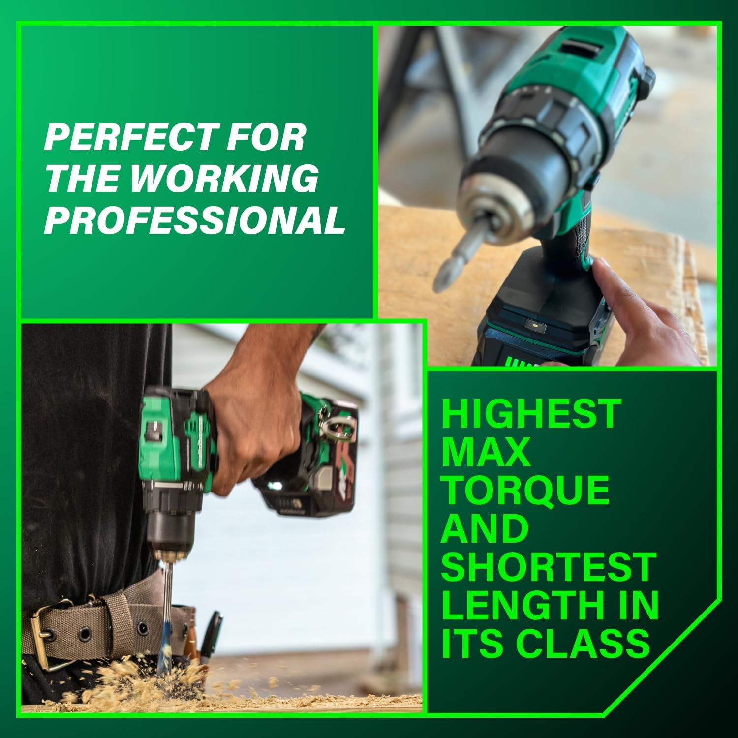 Metabo HPT 18V MultiVolt 1/2' Cordless Brushless Driver Drill Kit, High Power Drill Set with Bag, 2 Lithium-Ion Metabo Batteries and Charger, Compact Lightweight Power Driver, DS18DEX