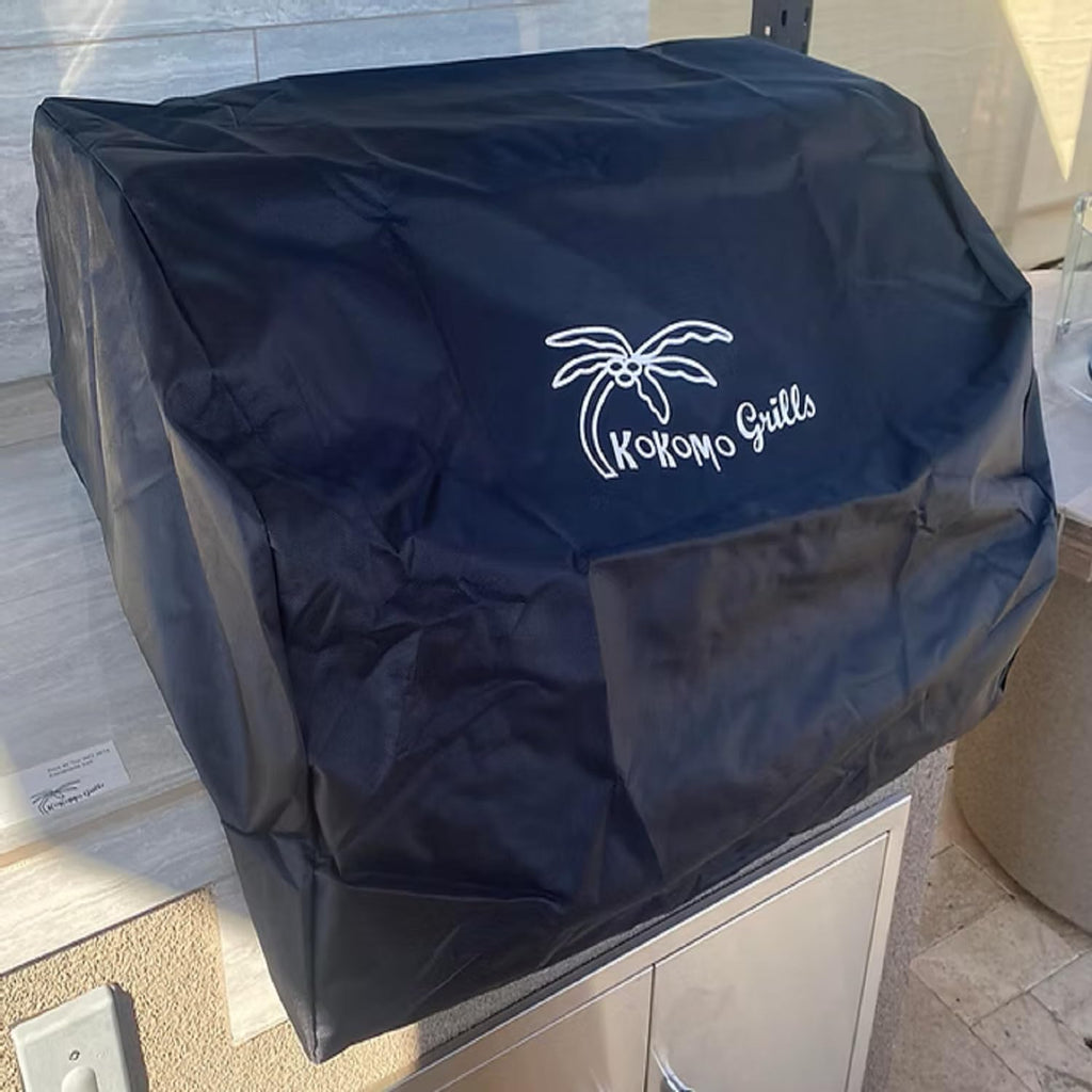 Kokomo Grills Built in BBQ Grill Canvas Covers | Heavy Duty Waterproof, Weather Resistant BBQ Island Grill Top Cover | 5-Burner Gas Grill Protector for Bull Lonestar, Gas Charcoal – Black