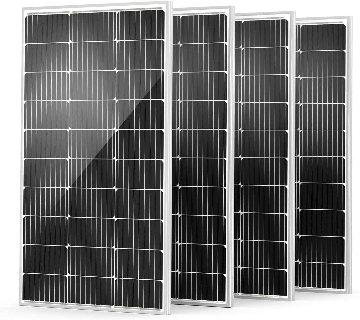 HQST Solar Panel 4pcs 100 Watt 12V Monocrystalline Solar Panel with Solar Connectors, High Efficiency Module PV Power for Battery Charging Boat, Caravan, RV and Any Other Off Grid Applications