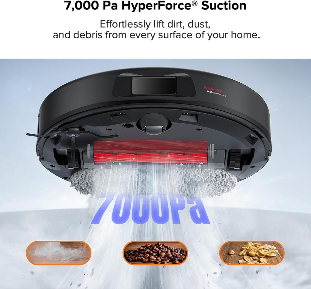 roborock Qrevo Pro Robot Vacuum and Mop with FlexiArm Design Edge Mopping, Dynamic Hot Water Mop Washing and Auto Mop Drying, 7,000 Pa Suction (Renewed)
