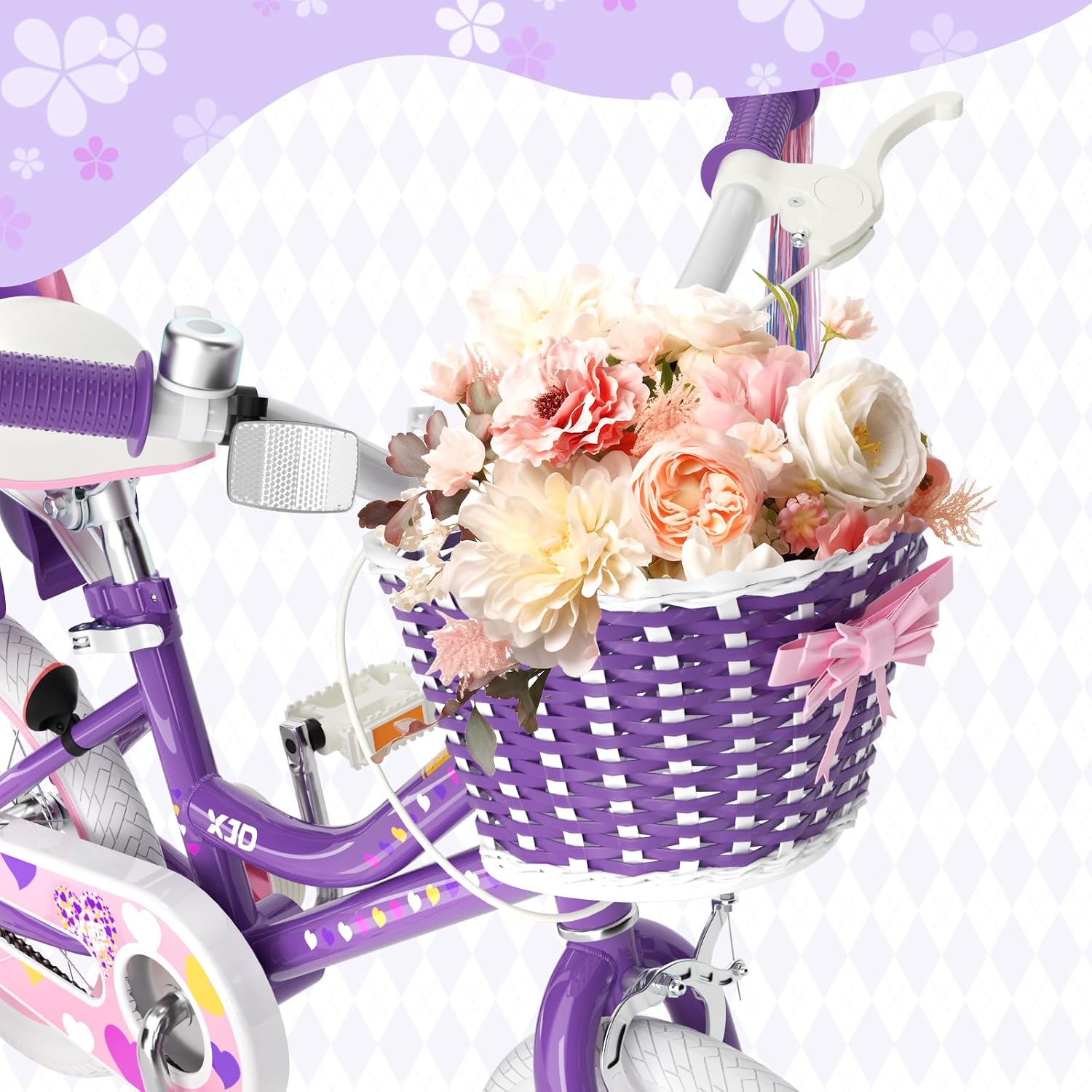 XJD Girls Bike for 2-12 Years Old Kids 12 14 16 20 Inch Toddler Bike,Retro Style Kids Bike with Training Wheels, 20 Inch Girl Bicycle with Kickstand