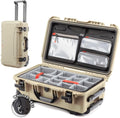 NANUK 935 Pro Photo Kit – Waterproof Travel Camera Hard Case with Padded Dividers and Wheels, 22' x 14' x 9' - Dustproof and Impact Resistant, Airline Carry-On Approved – Desert Tan