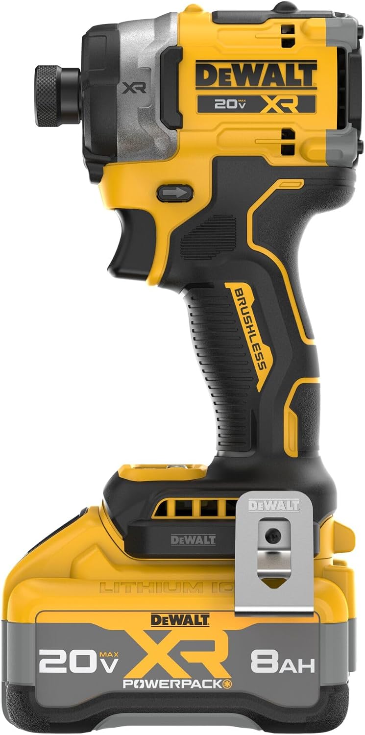 DEWALT 20V MAX XR 1/4 Inch Cordless Impact Driver Kit with 8AH Battery and Charger (DCF860WW1)
