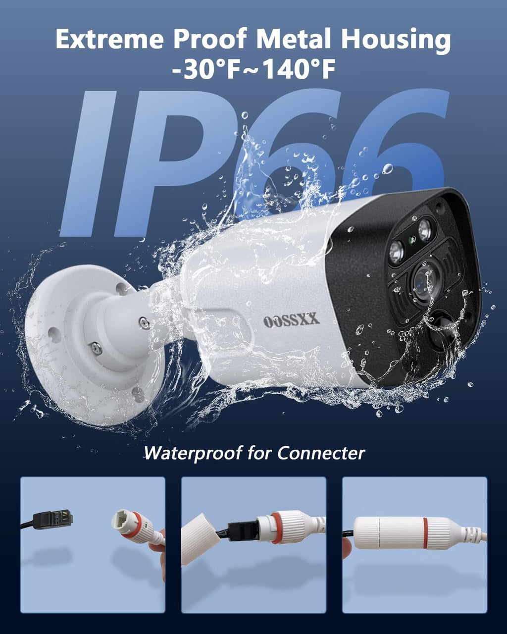 OOSSXX (2026 New) 4K PoE Security Camera System Outdoor, 8CH NVR with 16' IPS Monitor & 1TB HDD, 4 Cameras, 130° Wide Angle, AI Human Detection, Two-Way Audio, No Monthly Fee