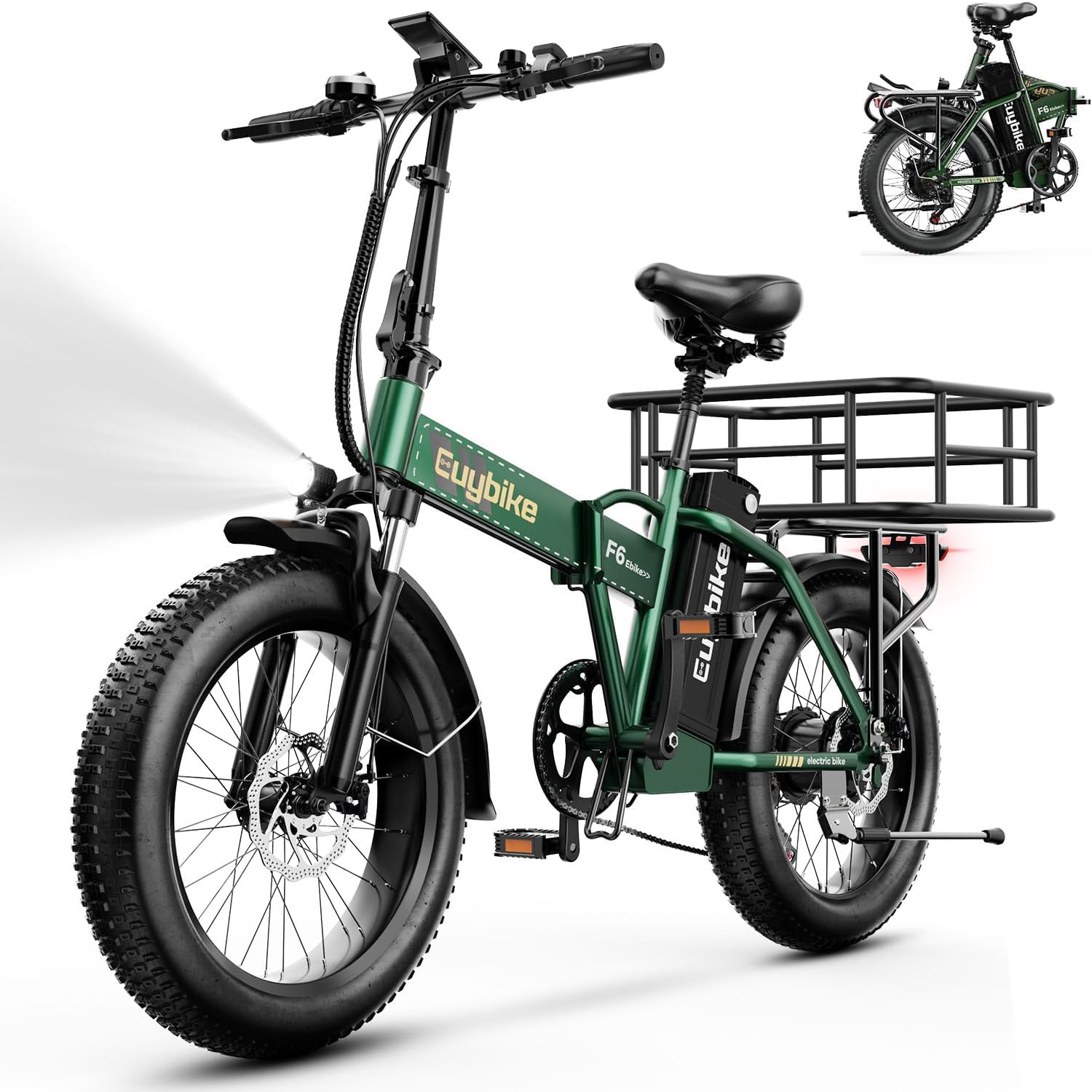 Foldable Electric Bike for Adults, 30+MPH, 48V 20Ah Removable Battery up to 80Miles, 20' Fat Tire Peak 1000W Motor Dirt Ebike Adult Electric Bicycle for City Commute Beach Mountain Adventurous E Bike