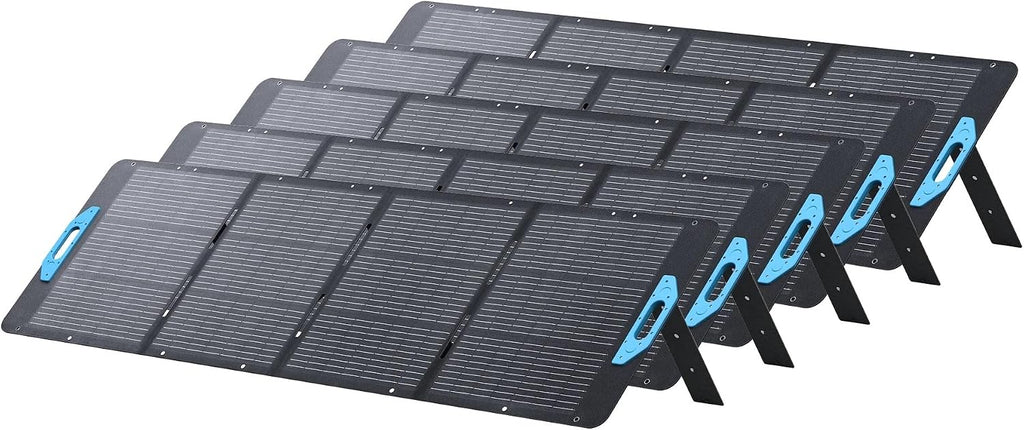 Anker SOLIX PS200 Solar Panel ×5 with Adjustable Kickstand, 5× 200W Foldable Portable Solar Charger, IP67 Waterproof, 23% Higher Energy Conversion Efficiency, for Camping, RVs, and Blackouts（Renewed）