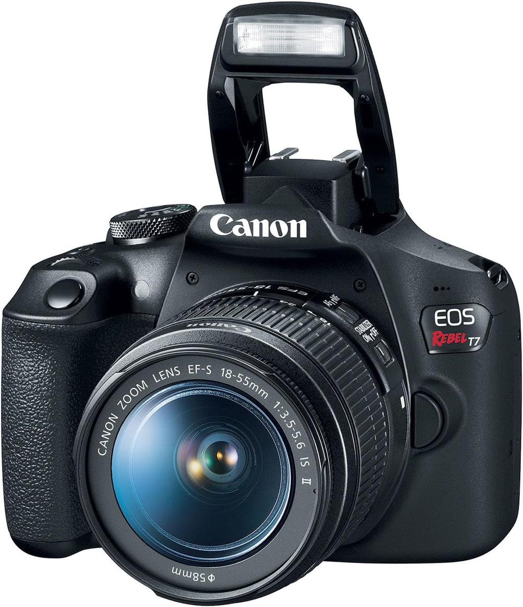 Canon EOS Rebel T7 / 2000D DSLR Camera with Canon EF-S 18-55mm f/3.5-5.6 is II and 420-800mm f/8.3 HD Telephoto Zoom Lens + 128 GB Memory + Filters + Tripod + More (33pc Bundle) (Renewed), Black