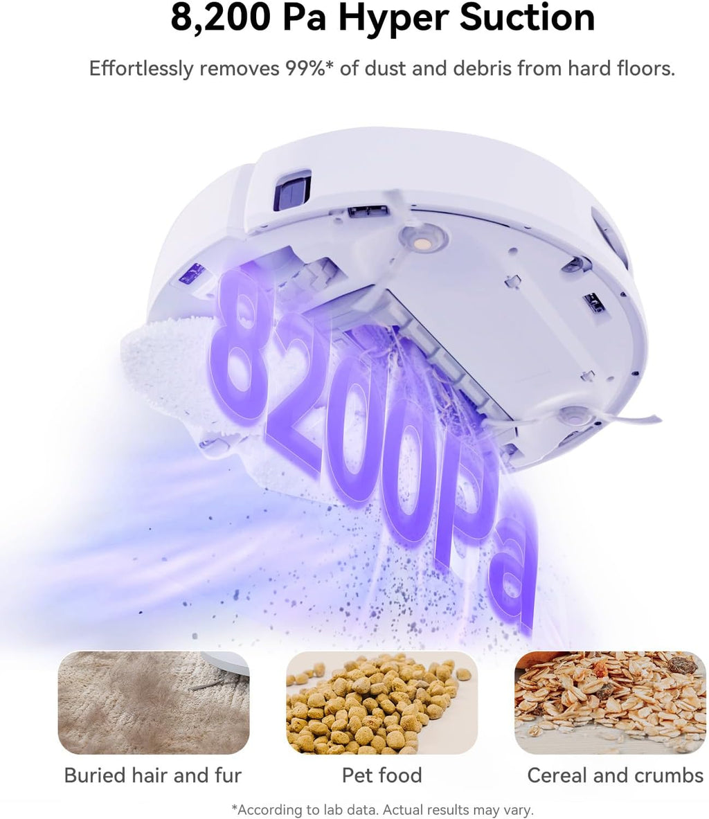 Narwal Freo X Ultra Robot Vacuum and Mop Combo, 8200Pa Robot Mop & Vacuum, Auto Mop Drying/Washing, Self-Empty, Zero-Tangling, DirtSense™, Maintenance-Free Base Station (Renewed)