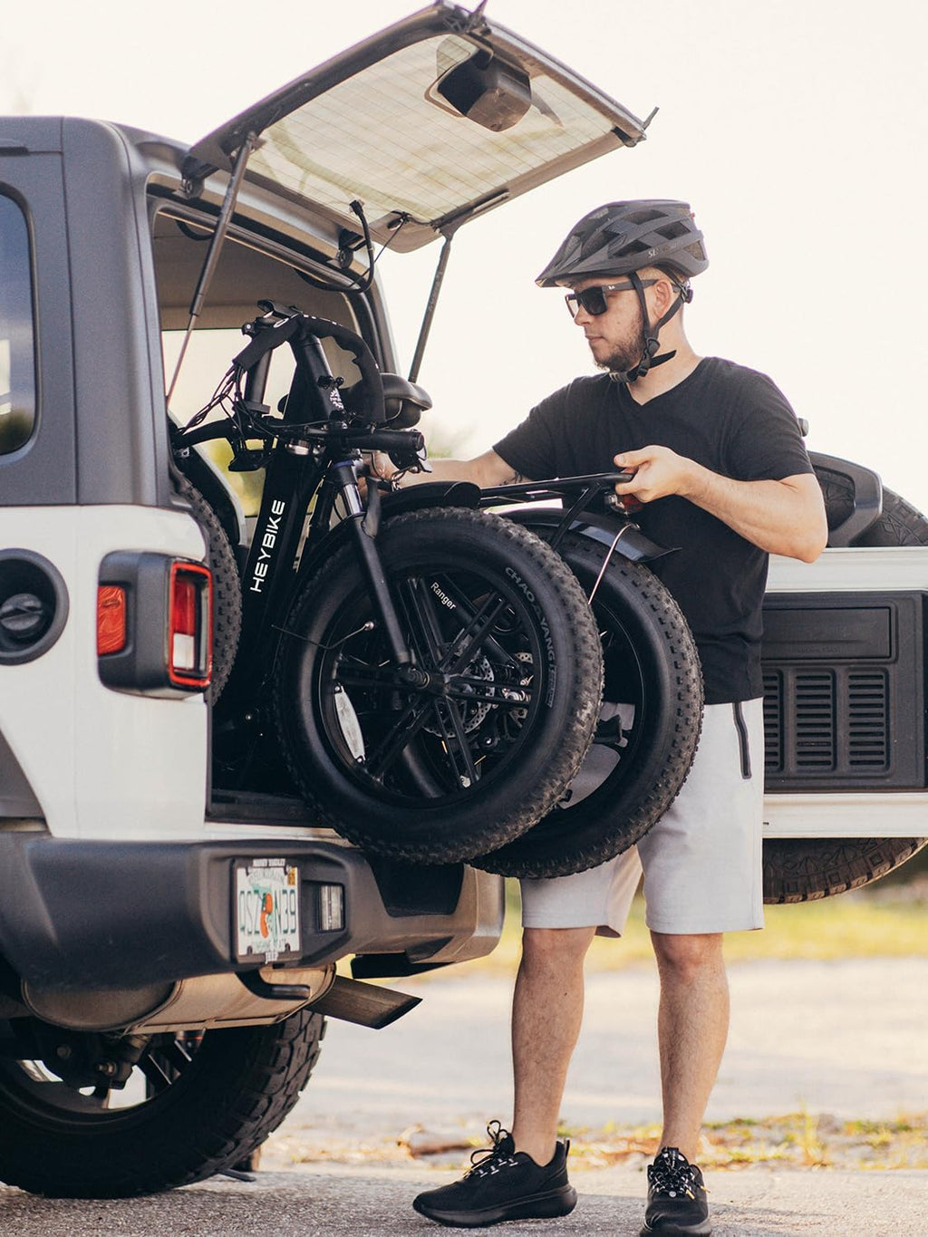 Heybike Ranger 2.0 Foldable Electric Bike for Adults, 20'*4 Fat Tire Ebike with 1400W Peak Motor, 28 MPH Max Speed, 600Wh Removable Battery, Up to 65 Miles Range, Front Suspension Step-Thru E Bike