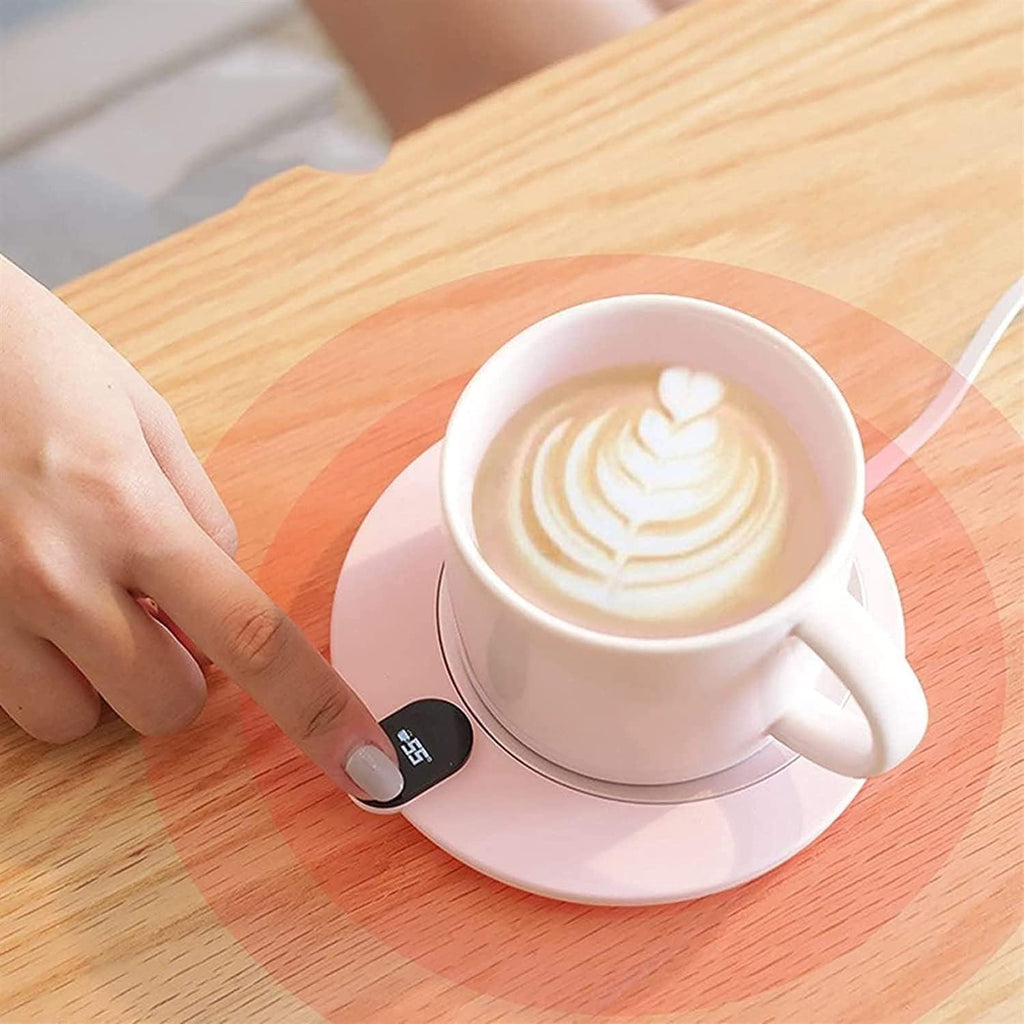Coffee Mug Warmer Electric Coffee Warmer for Desk with Auto Shut Off Mug Warmer for Warming Heating Coffee Beverage Milk (Color : Pink) (White)