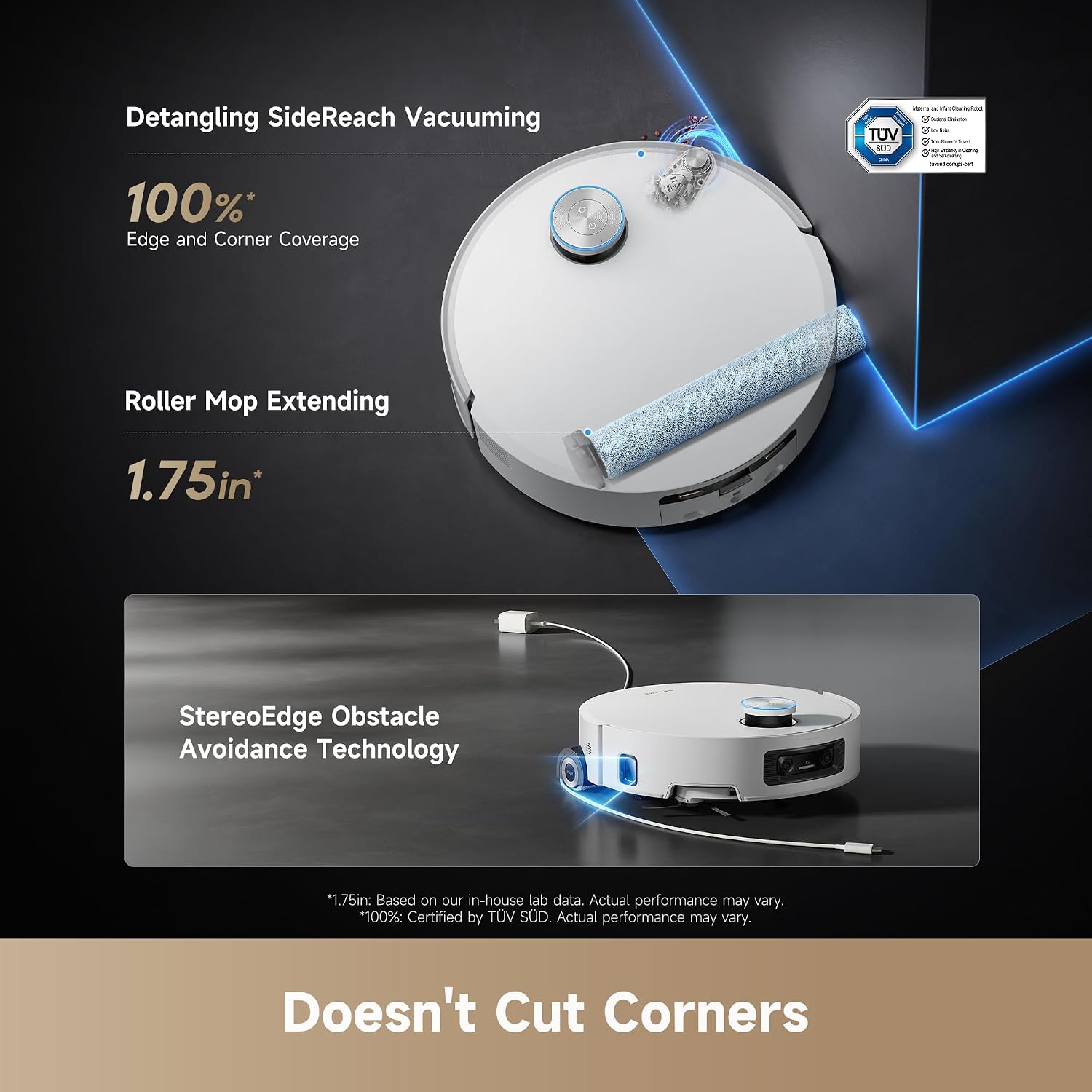 DREAME Aqua10 Ultra Roller Robot Vacuum and Mop & 30,000Pa Suction, Self-Cleaning Dock & Extending Roller Mop, Heat-Washes & Dries, Carpet Protection, AI Camera & LiDAR Avoidance Tech, Voice Control