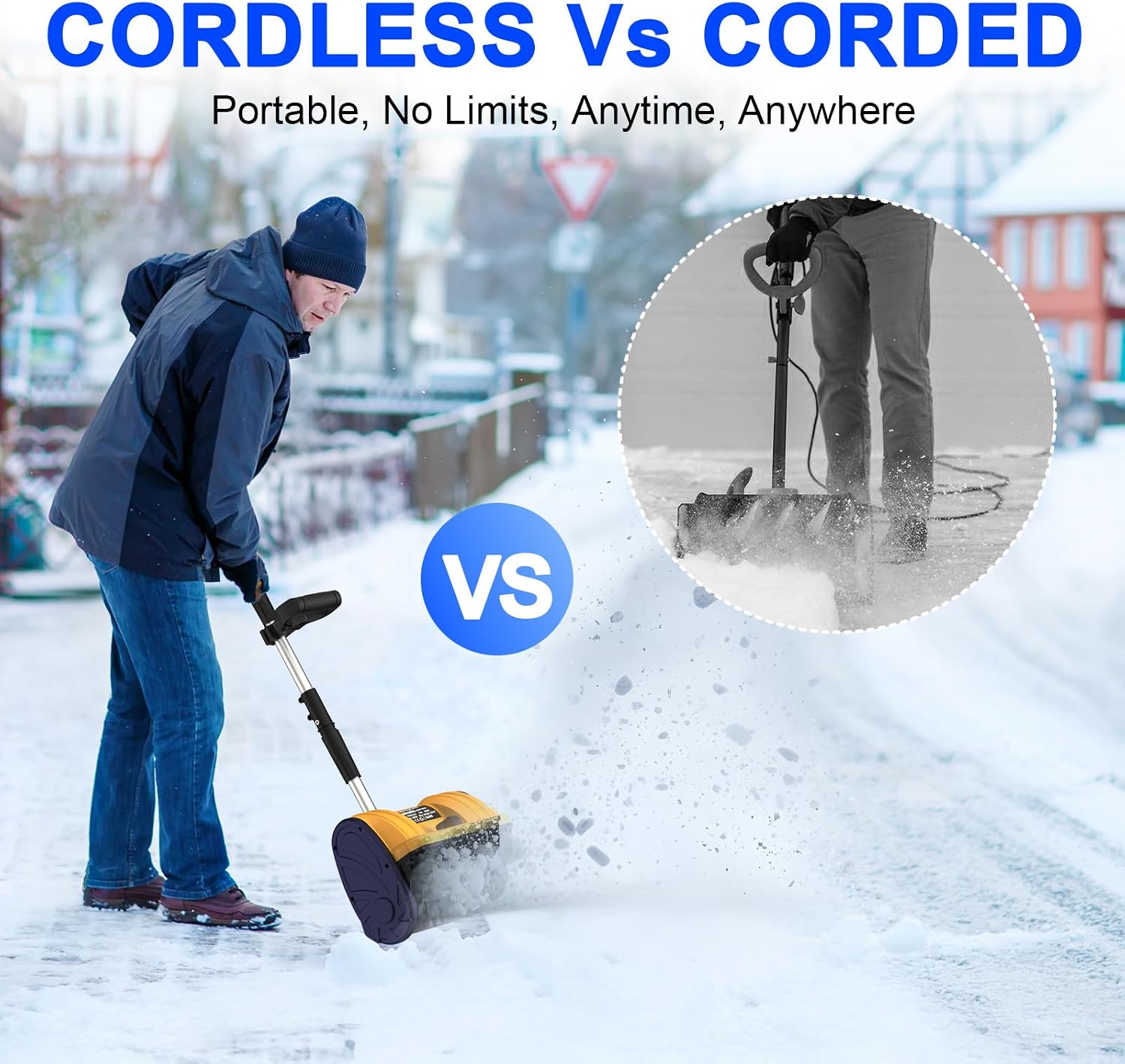 Cordless Snow Shovel Compatible for DeWalt 20V Battery with Brushless Motor, 12'' Cordless Snow Blower, Electric Snow Thrower,6.2' Clear Depth with Front Handle for Deck,Patio