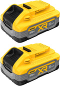 DEWALT Powerstack 20V MAX Battery, Rechargeable, 5Ah, Lithium Ion, 2-Pack (DCBP520-2)