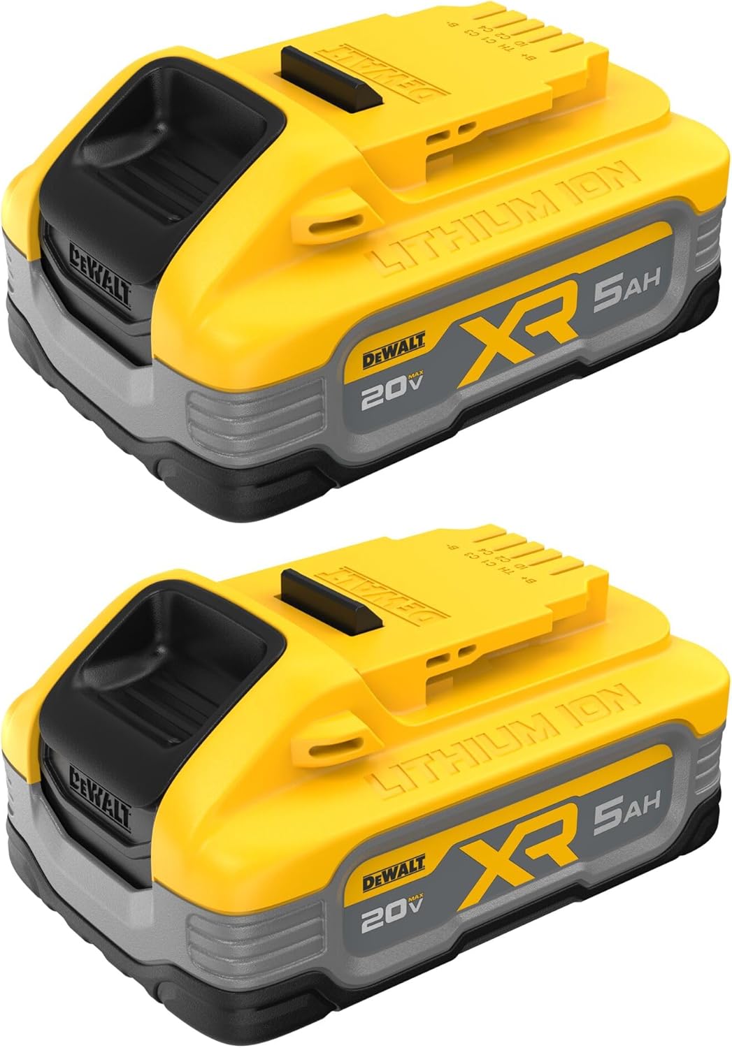 DEWALT Powerstack 20V MAX Battery, Rechargeable, 5Ah, Lithium Ion, 2-Pack (DCBP520-2)