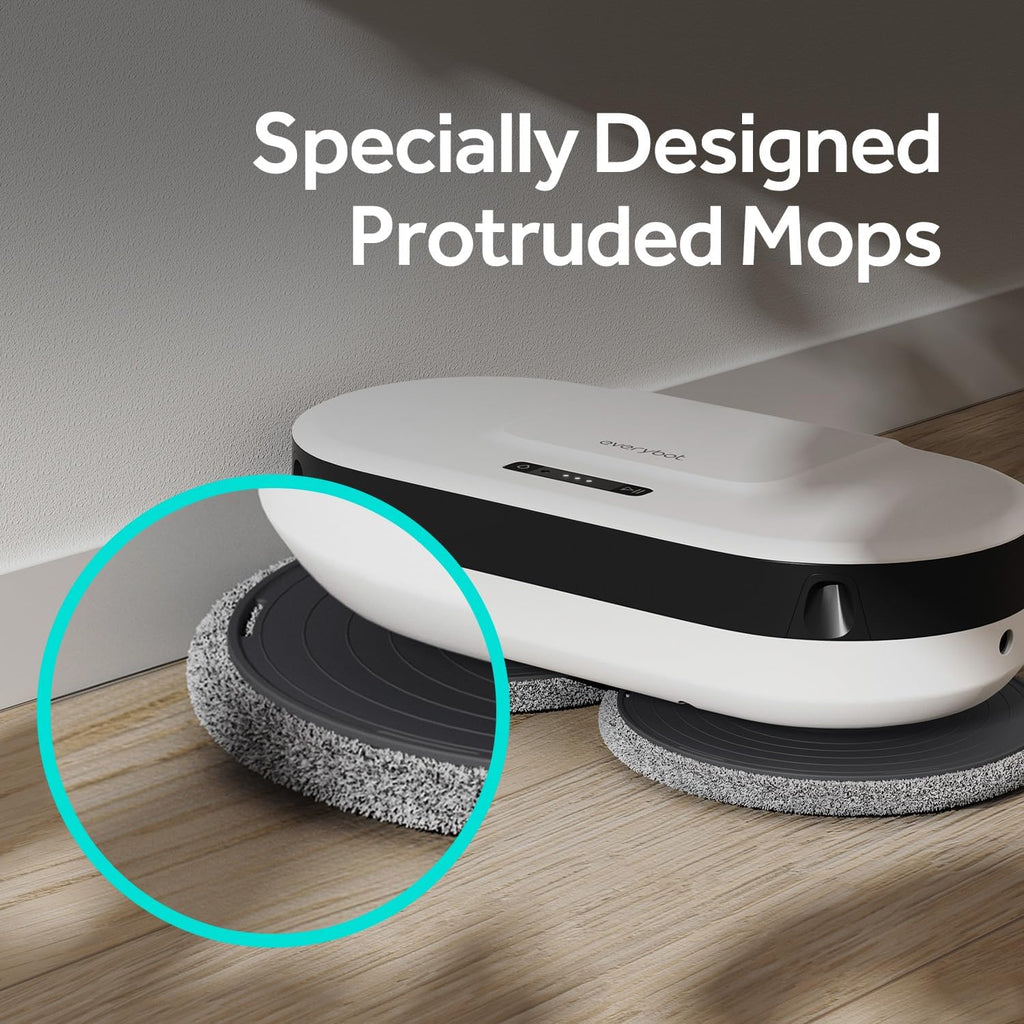EVERYBOT EDEG2 Robot Mop Cleaner for Hard Floors, Dual Spin Powerful Mopping Removes Dust & Stains, Quiet Fast Cleaning, Slim Design for Under Furniture, Remote Control Included (No Wi-Fi/APP)