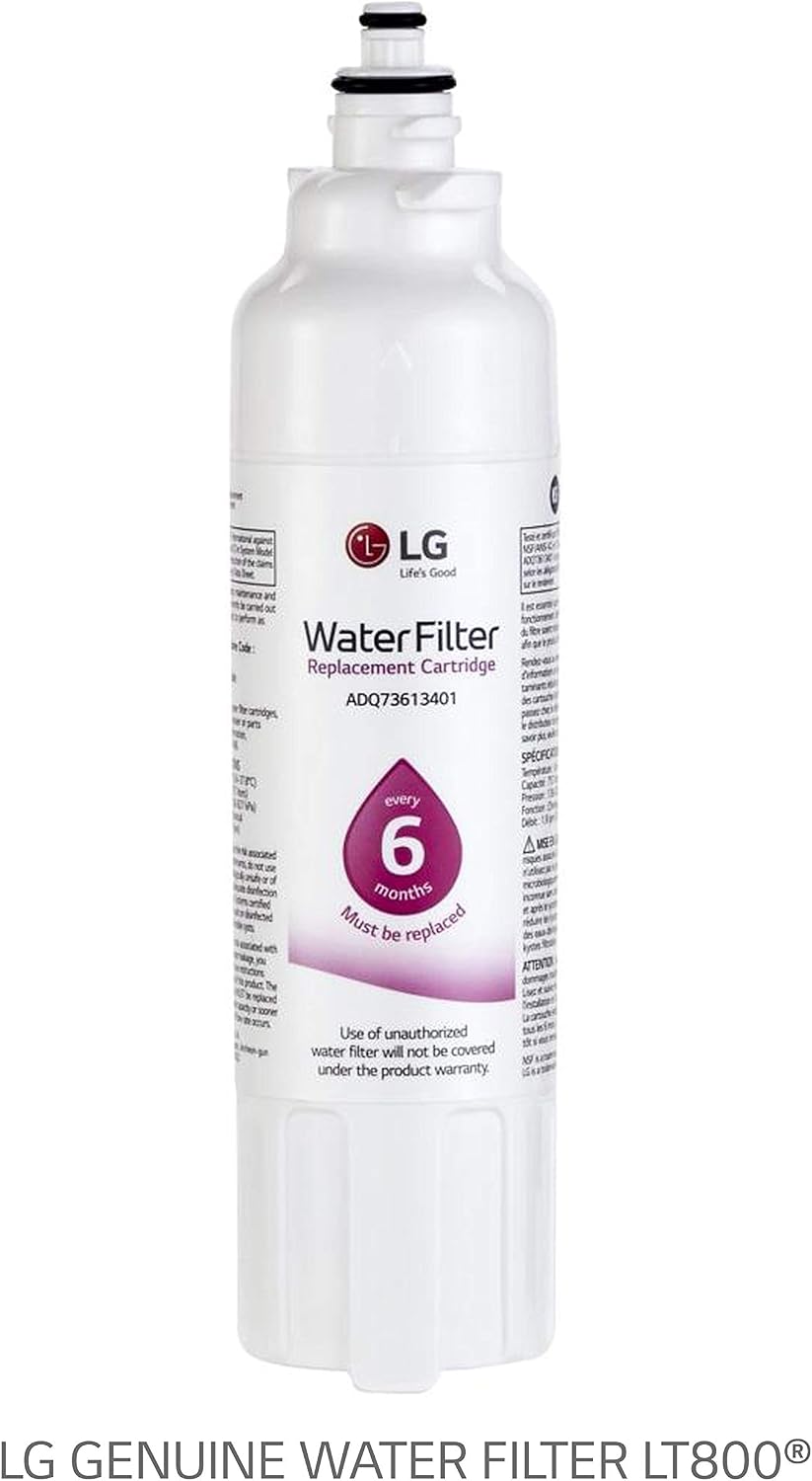 LG LT800P3 6-Month / 200 Gallon Replacement Refrigerator Water Filter, 3 Count (Pack of 1), White