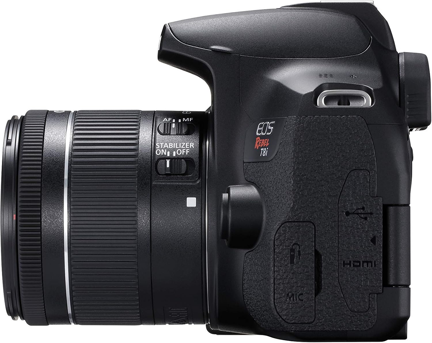 Canon EOS Rebel T8i EF-S 18-55mm is STM Lens Kit, Black (Renewed)