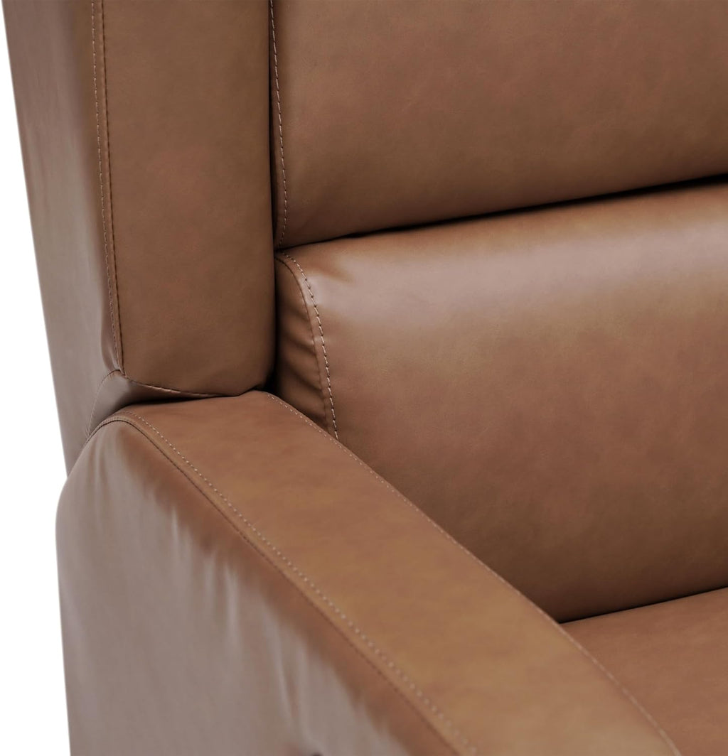 Flash Furniture Omma Swivel Glider Rocking Recliner, Manual Wingback Recliner with 360 Degree Swivel, for Living Room, Bedroom, or Nursery, Cognac LeatherSoft