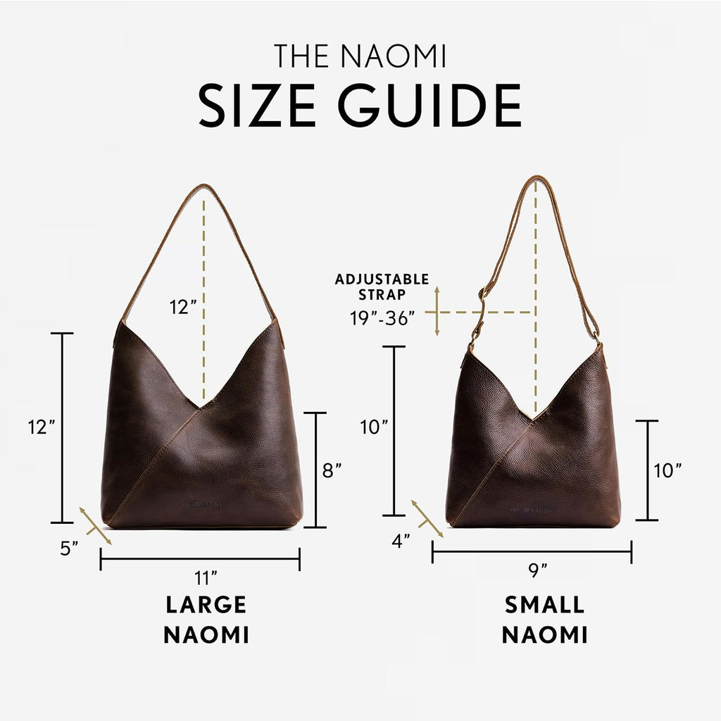 Portland Leather Goods Naomi Shoulder Bag – Handmade Slouchy Bag with Adjustable Crossbody Strap & Secure Magnetic Closure