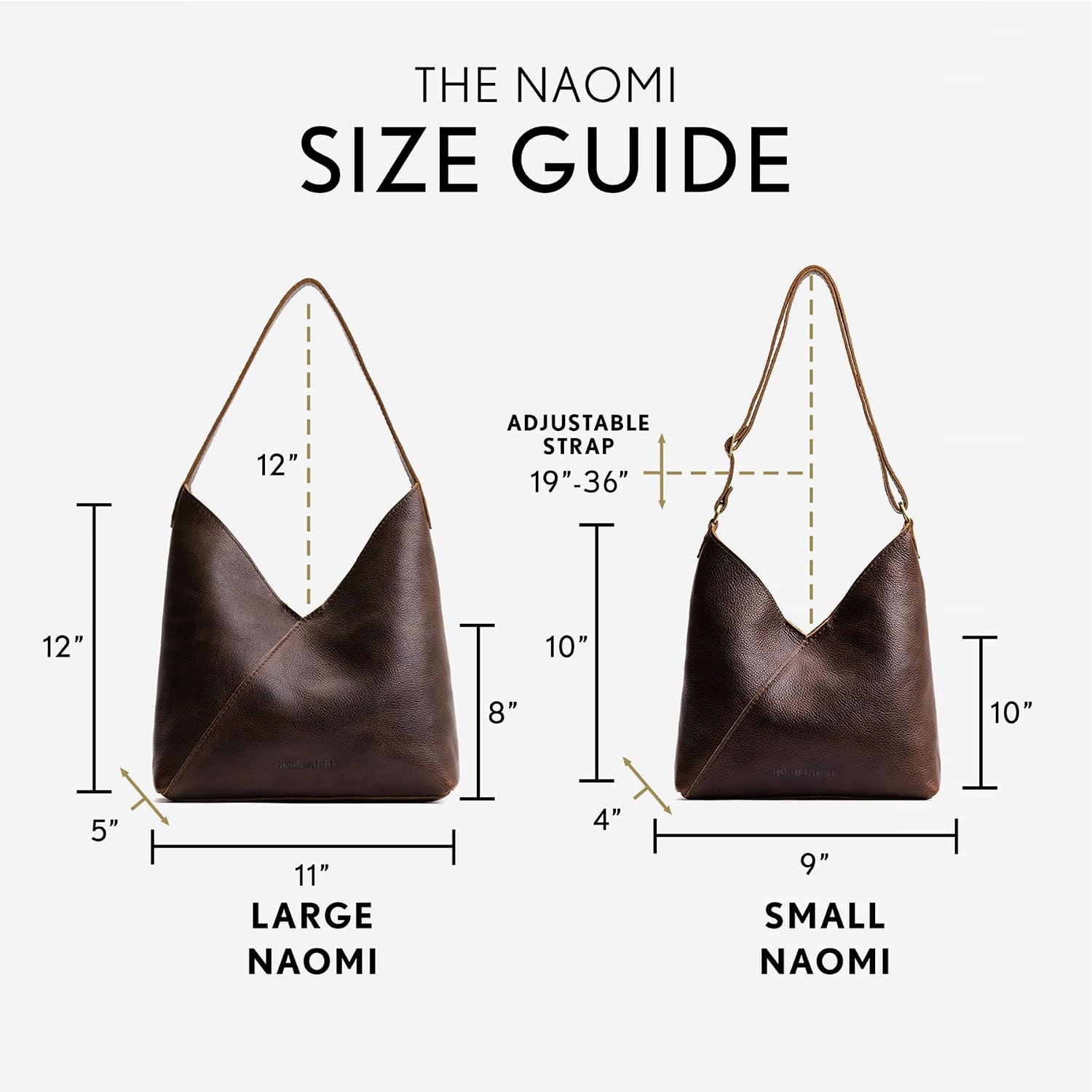 Portland Leather Goods Naomi Shoulder Bag – Handmade Slouchy Bag with Adjustable Crossbody Strap & Secure Magnetic Closure