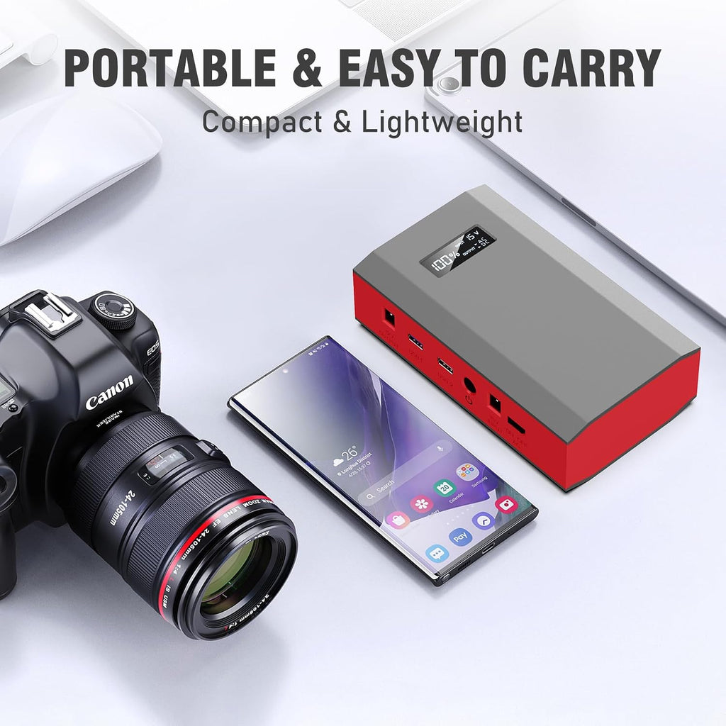 Solar Power Station with Foldable Solar Panel 60W, 110V 100W AC Outlet Camping Portable Solar Power Bank Generator with Panels Included,Portable Battery Pack for Laptop Smart Device RV Outdoor Backup