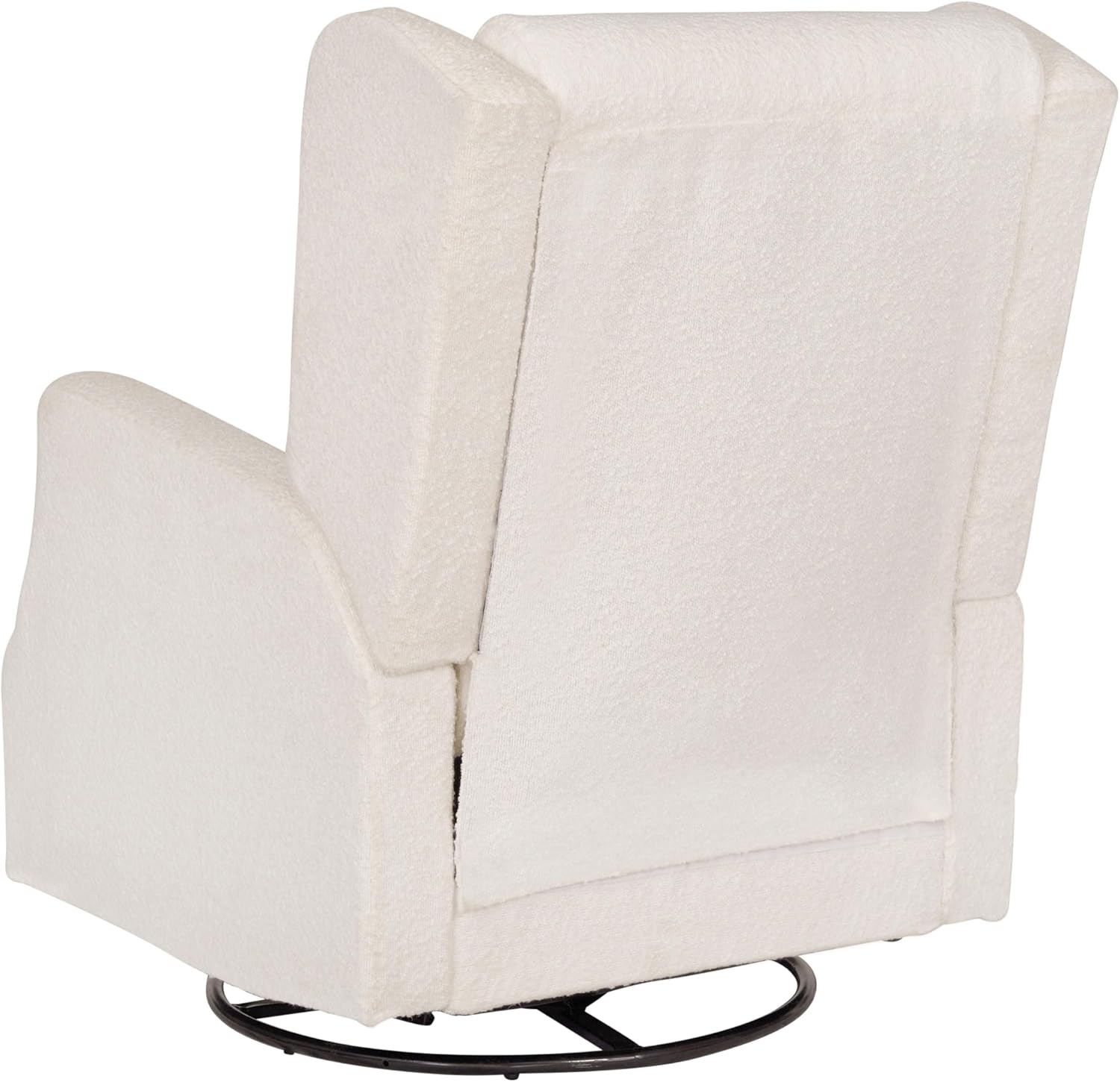 Flash Furniture Omma Swivel Glider Rocking Recliner, Manual Wingback Recliner with 360 Degree Swivel, for Living Room, Bedroom, or Nursery, Upholstered, Off-White Boucle