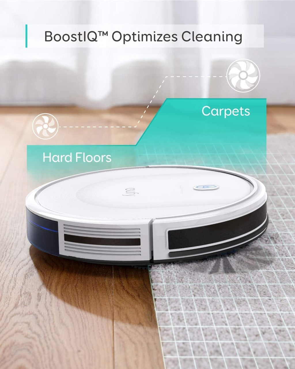 eufy Robot Vacuum 11S MAX, Super-Thin,Powerful Suction, Quiet, Self-Charging Robotic Vacuum Cleaner, Cleans Hard Floors to Medium-Pile Carpets, White
