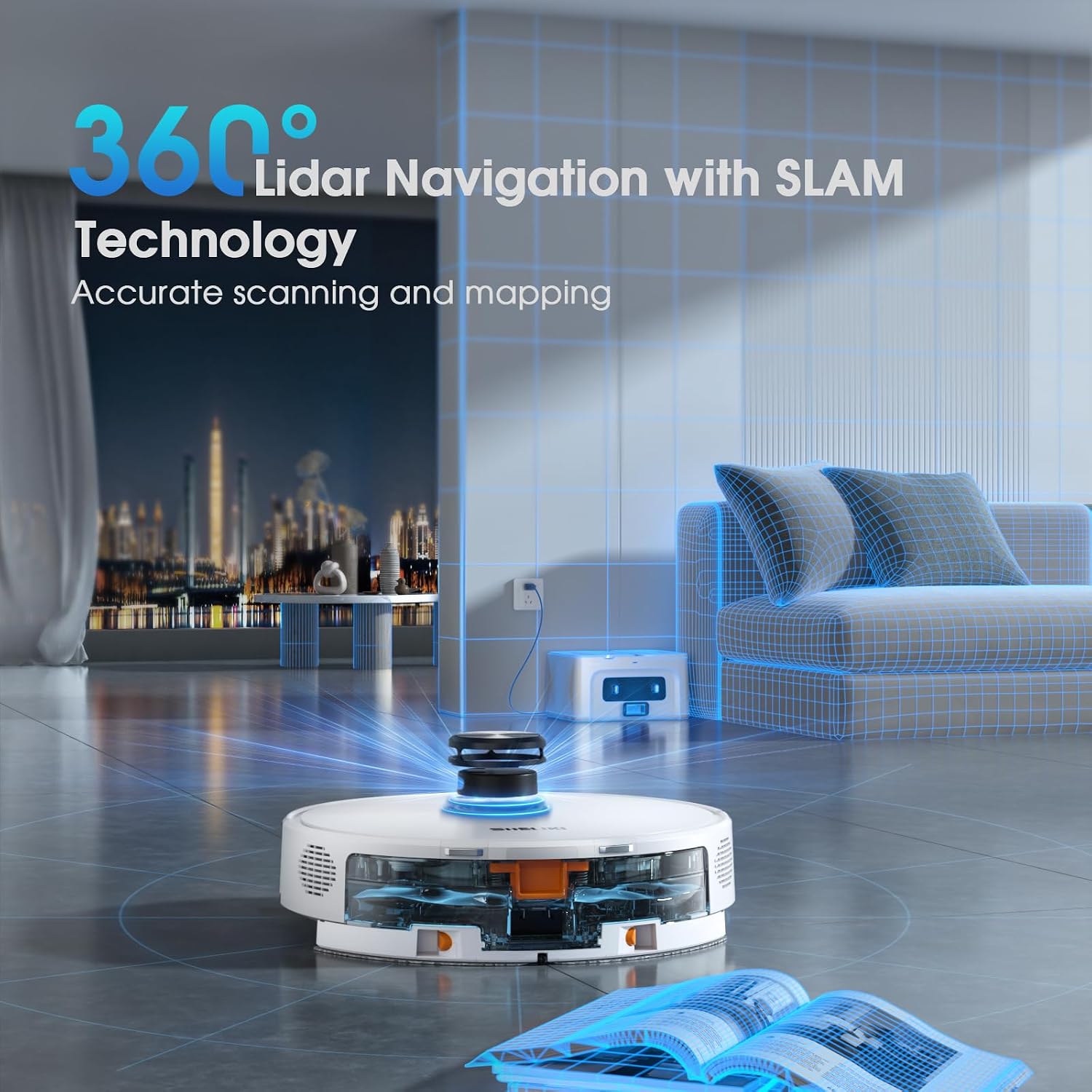 SHELIKI Robot Vacuum and Mop with LiDAR Navigation Smart Mapping BXX