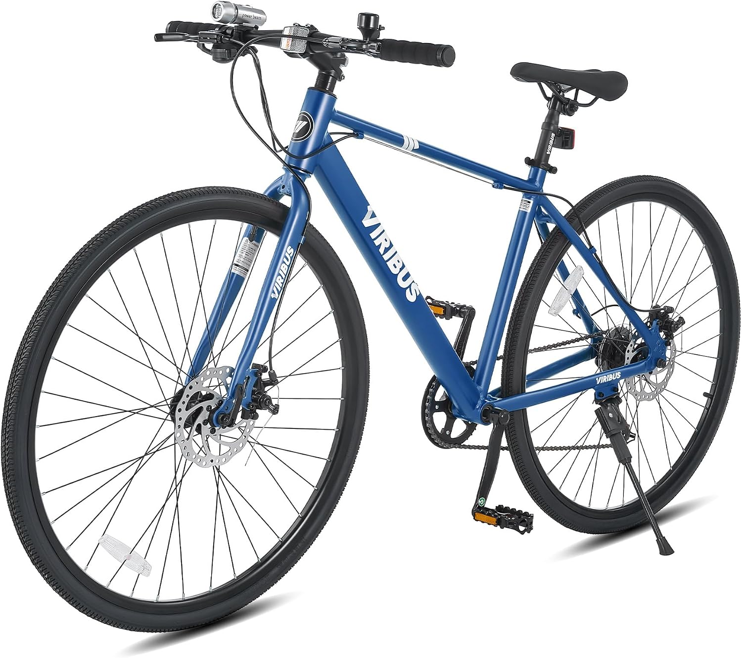 VIRIBUS Hybrid Bikes, 28 inch Mens Hybrid Bicycle 7 Speed with Lightweight Aluminum Frame & Disc Brakes, 700C Retro Vintage Adult Bike for Tall Men & City Commuters 85% Pre-Assembled