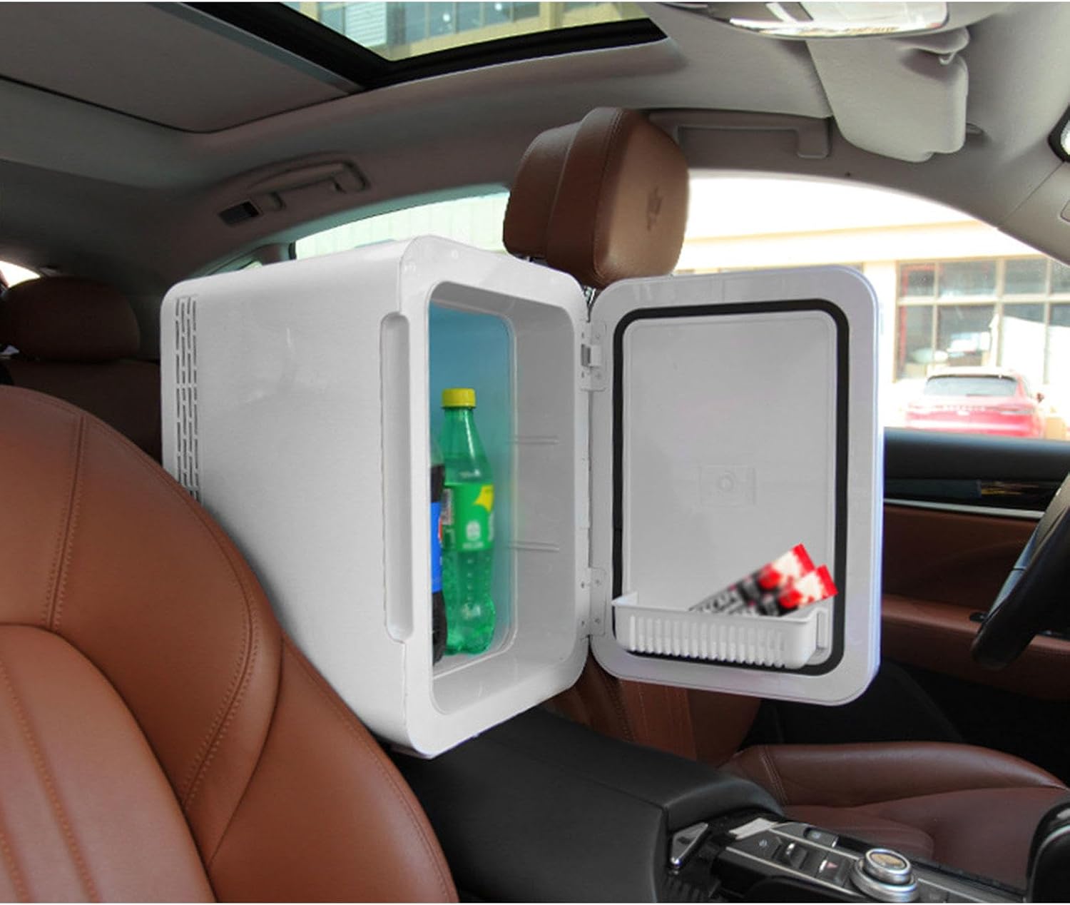 Mini Fridge, Portable Car Refrigerator 22L/22 Can Cooler & Warmer Compact Fridge with 12V DC & 220V AC for Skincare, Food and Drinks, Small Fridge,B