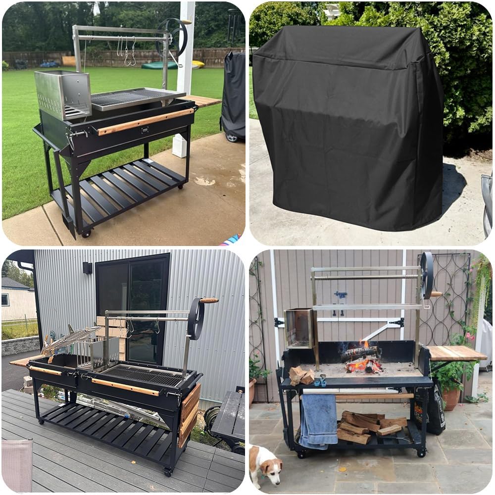 Santa Maria Grill XL Cover for Argentine Santa Maria Wood Fire Charcoal Steel BBQ Grill Waterproof Heavy Duty Cover 24' D x 112' W x 64' H