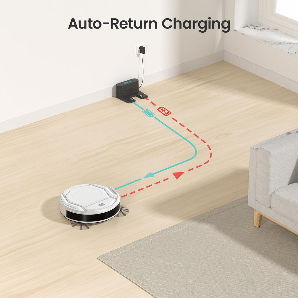 Lefant M210P Robot Vacuum Cleaner, Scheduled Cleaning, Automatic Self-Charging,Deal for Pet Hair,White