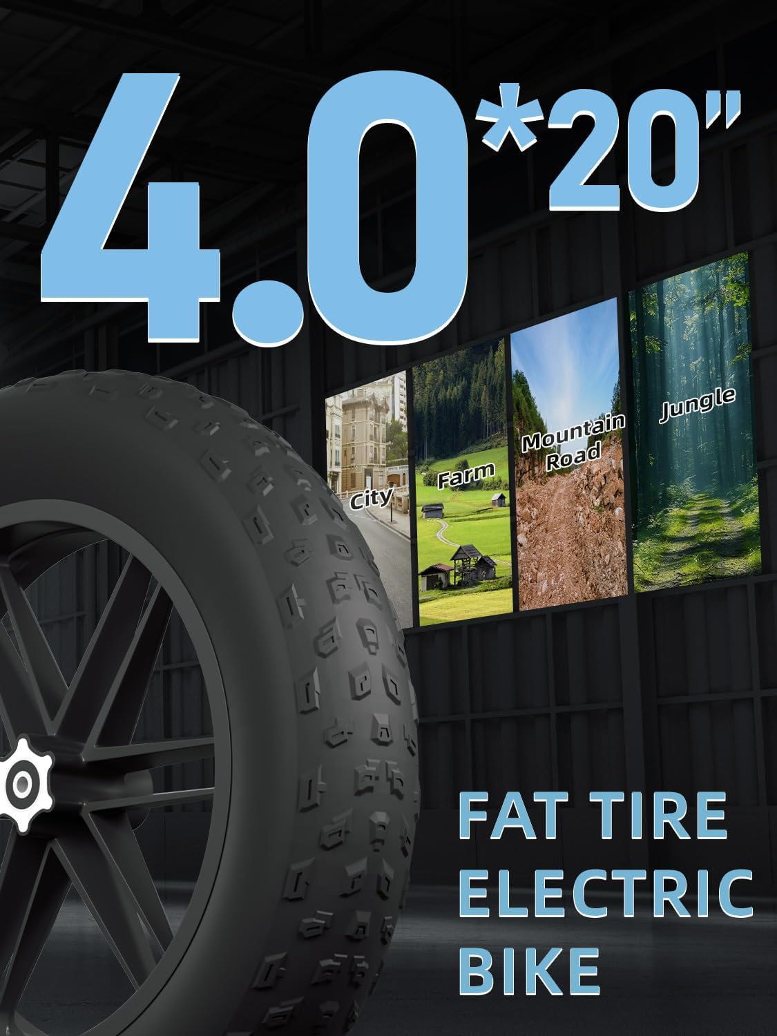 DEEPOWER Electric Bike for Adults,Peak 1500W Motor,30MPH 150Mile ebikes for Adults with 60AH Battery,20' Fat Tire Ebike,Dual Suspension,7 Speed Electric Motorcycle