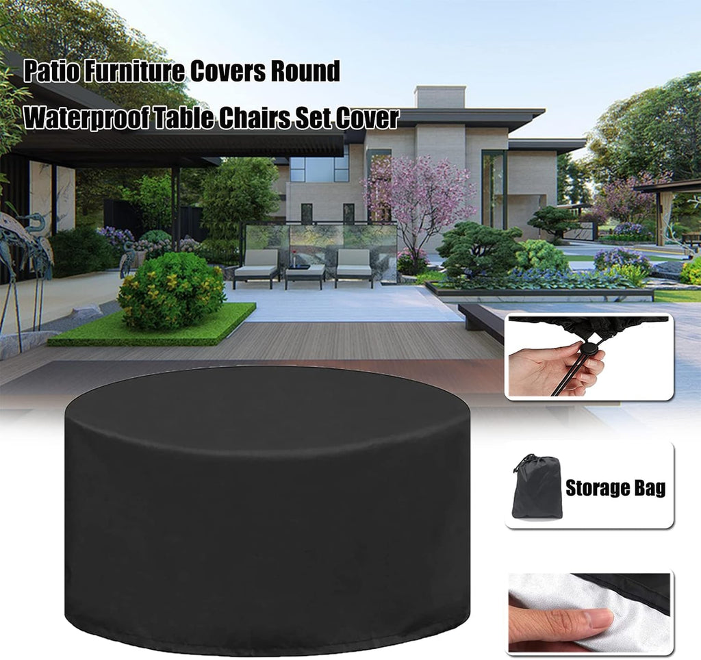 Garden Table Cover Heavy Duty 130' D x 39' H, Extra Large Outdoor Furniture Set Covers, 100% Waterproof Outdoor Couch Cover, 420D All Weather Protection Covers (330x100cm)