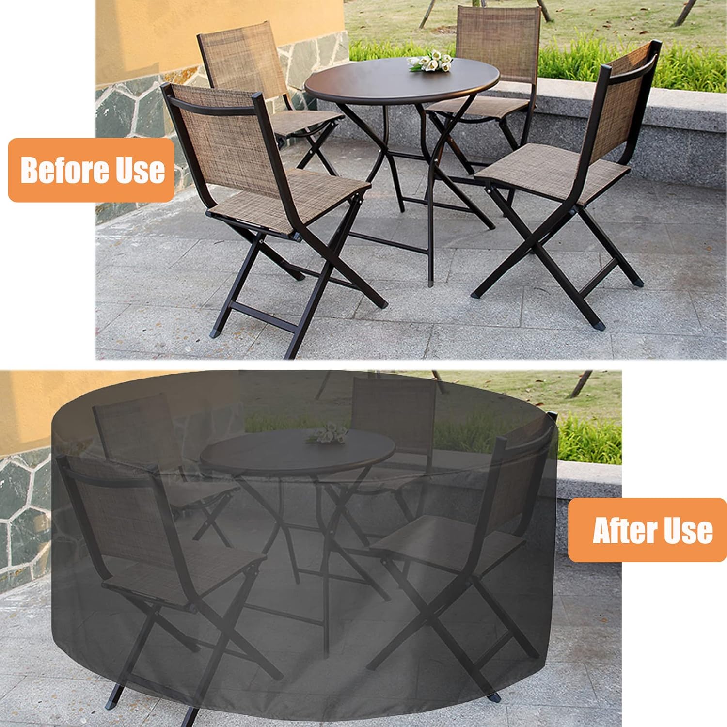 Outdoor Waterproof Patio Table Covers 114' D x 39' H, Heavy Duty Barbecue Gas Grill Cover, Extra Large Outdoor Furniture Set Covers, All Weather Protection Covers (290x100cm)