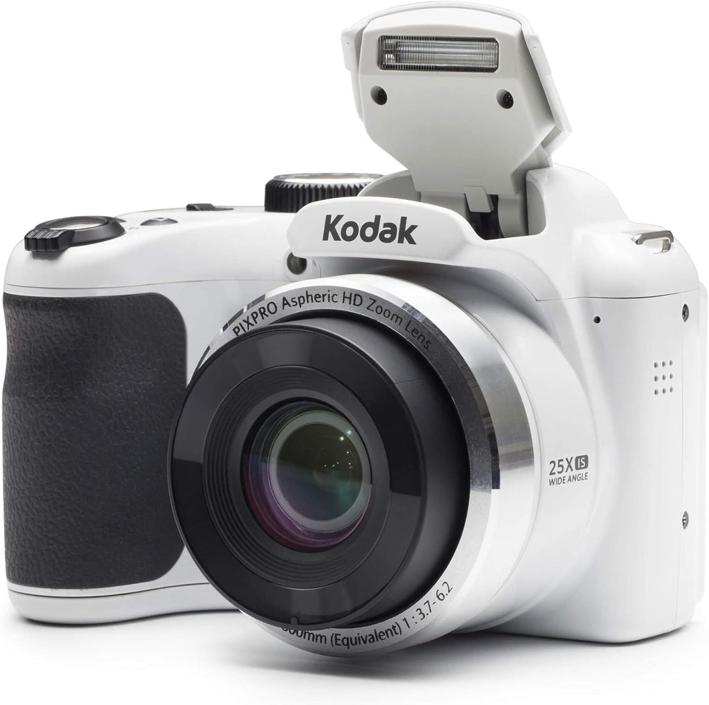 Kodak PIXPRO AZ252 Astro Zoom 16MP Digital Camera (White) Bundle with 32GB SD Card and Case (3 Items)