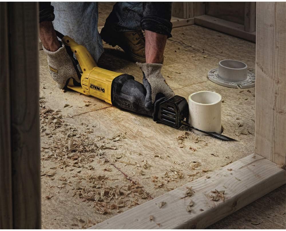 DEWALT Reciprocating Saw, 12 Amp, 2,900 RPM, 4-Position Blade Clamp, Variable Speed Trigger, Corded (DWE305)