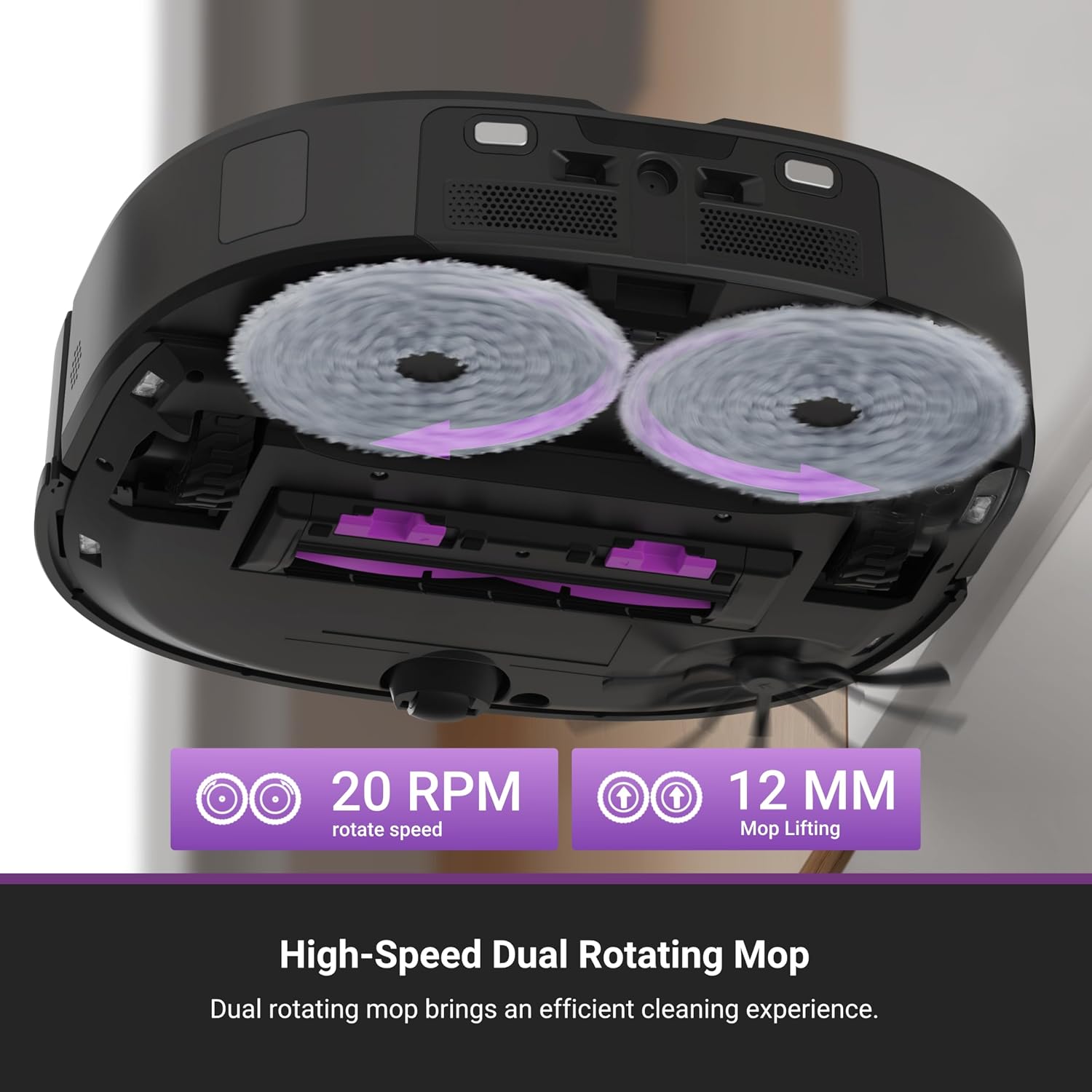 Eureka J15 Ultra Self Emptying Robot Vacuum, 19,000 Pa Suction, Flex-Arm Mop Design, 167℉ Hot Water Washing & 131°F Air Drying, AI Obstacle Avoidance, Black
