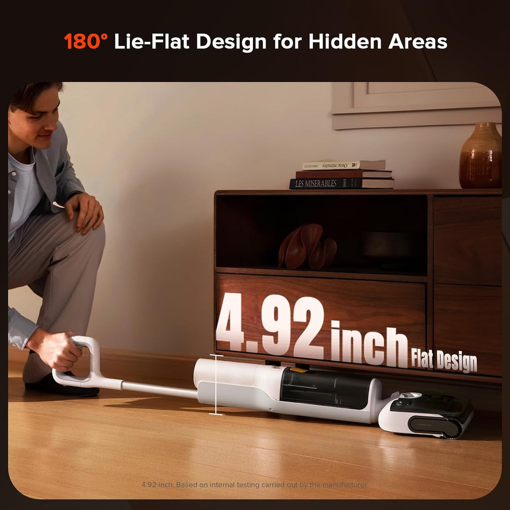 roborock F25 GT Vacuum Mop All in One, Wet Dry Vacuum Cleaner Cordless, 20000Pa Floor Cleaner Machine for Tile Hardwood Wood Vinyl Floor, Edge to Edge Self Cleaning Electric Mop with 180° Lie-Flat