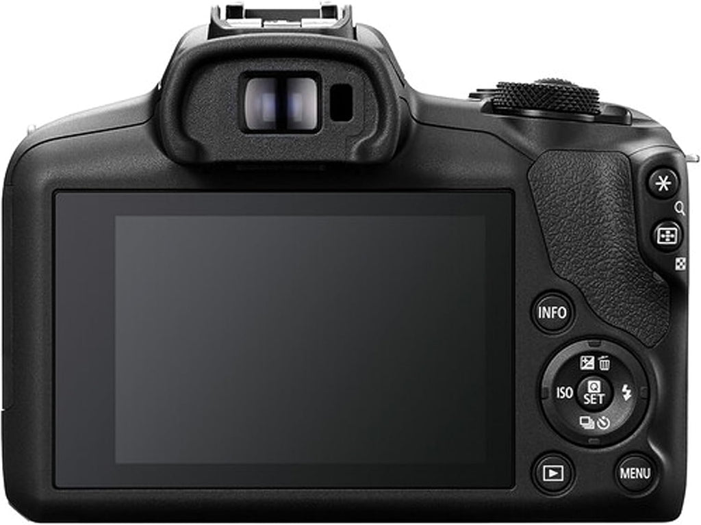 Canon EOS R100 24.2MP APS-C CMOS Sensor Mirrorless Camera with 18-45mm Lens, 128GB Extreme Speed Memory, Video Light, Microphone, Grip, Filters, Lenses, Case, Software, More (Premium Bundle) (Renewed)
