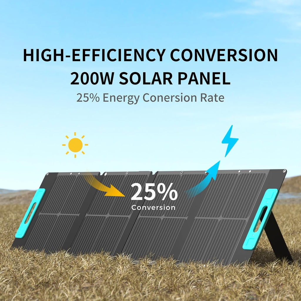 200W Portable Solar Panel, 200 Watt for Portable Power Station, Foldable Solar Charger with Carry Case,IP65 for Outdoor, RVs, Backyard